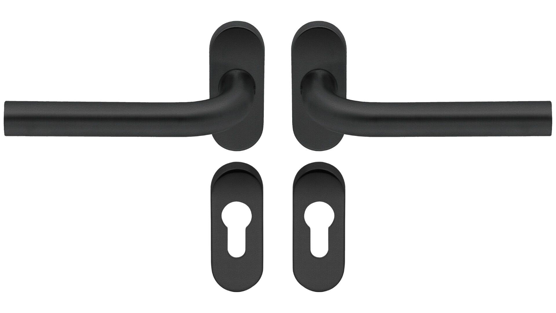 Deurkruk op rozet LIDO zwart ovaal rozet PC