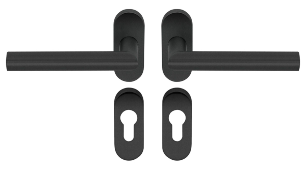 Deurkruk op rozet TIPO zwart ovaal rozet PC