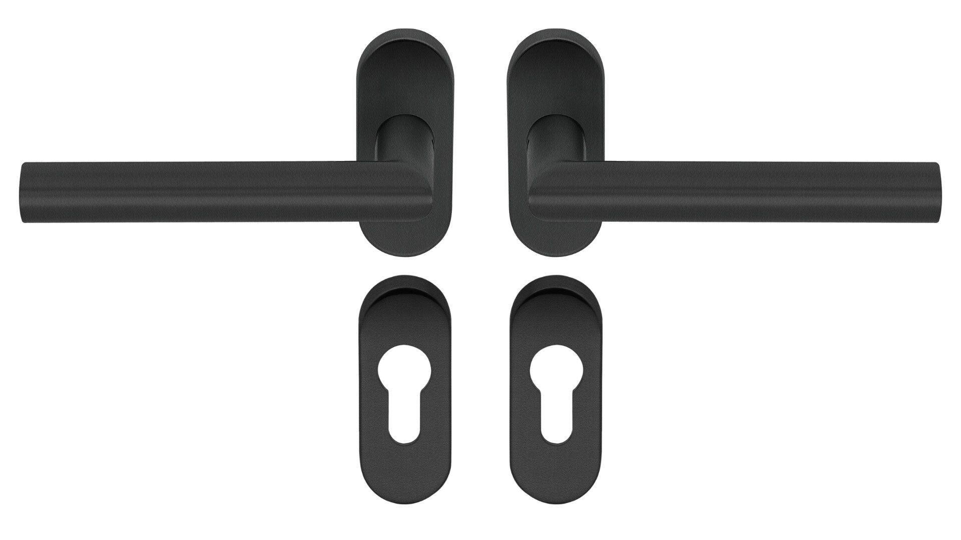 Deurkruk op rozet TIPO zwart ovaal rozet PC