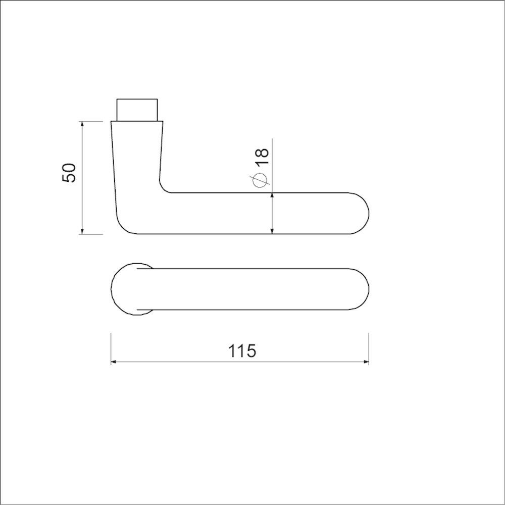 Ami deurkruk 362 L-model haaks 18mm DD.38/42 F1