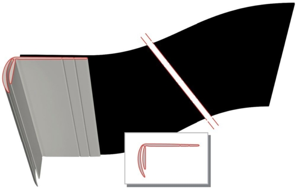 Lateislabbe breedte 600mm dubbel profiel (25mtr)