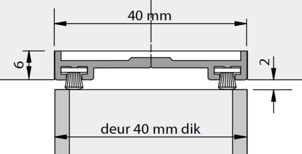 Alprokon borstelprofiel 3040 F1 40mm 2400mm