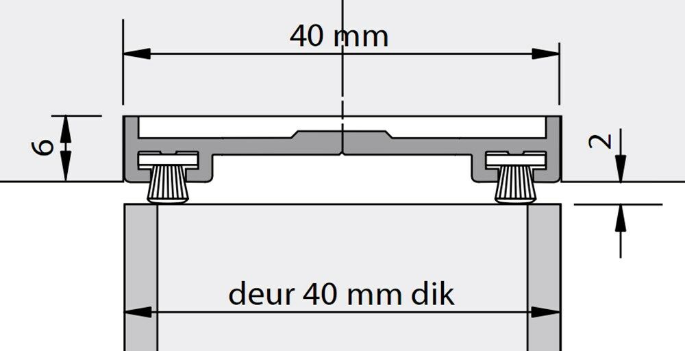 Alprokon borstelprofiel 3040 F1 40mm 2400mm