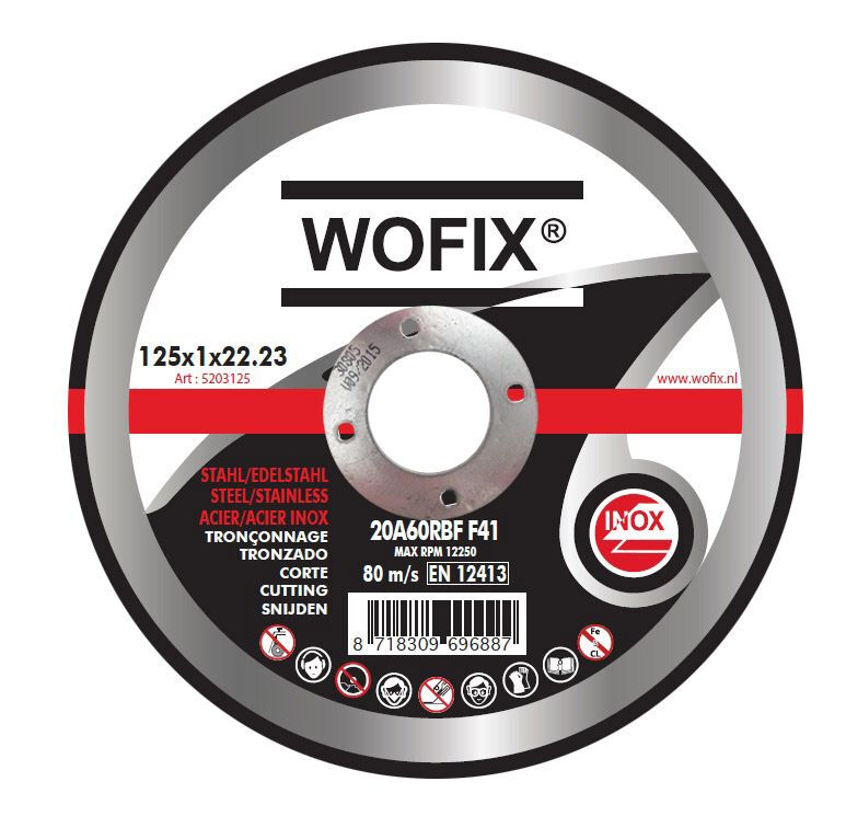 Wofix doorsl. sch. 125x22x1mm - rvs staal