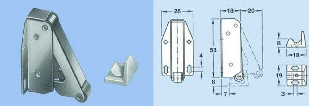 Veersnapslot Mini Latch pvc/vernikkeld
