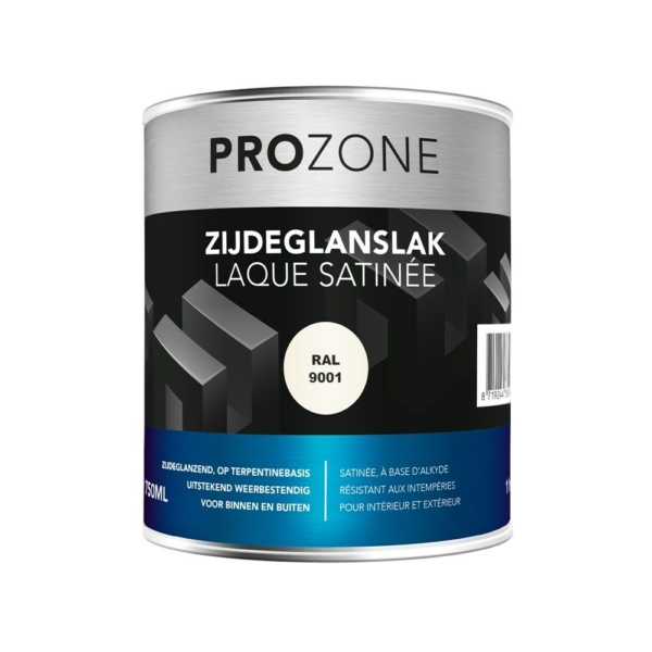 Zijdeglanslak wit RAL9001 (750ml)