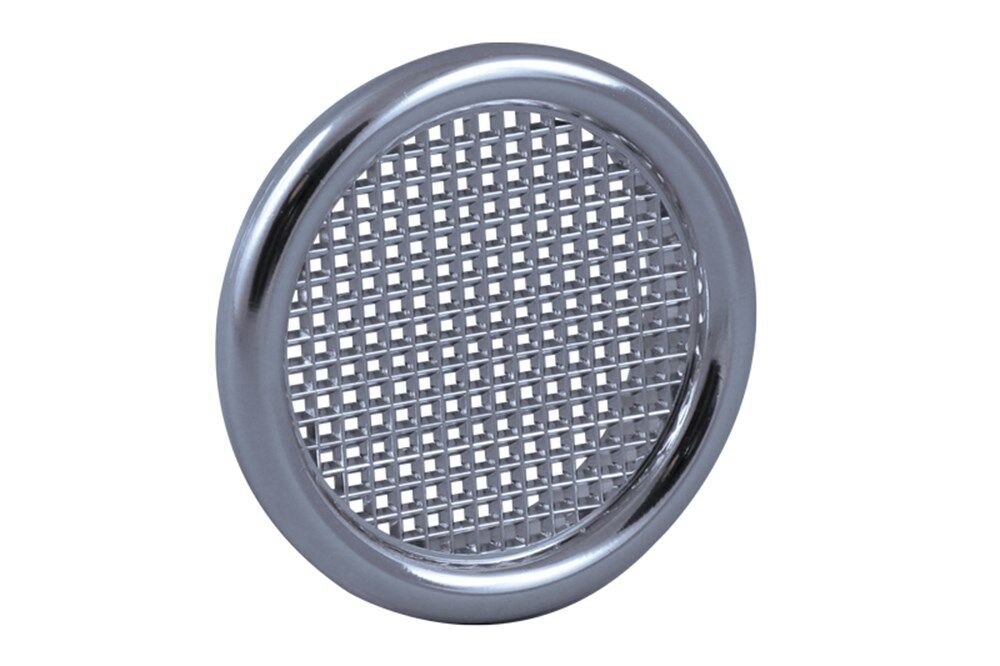 Ventilatierooster kunststof met kraag dia 56mm chroom