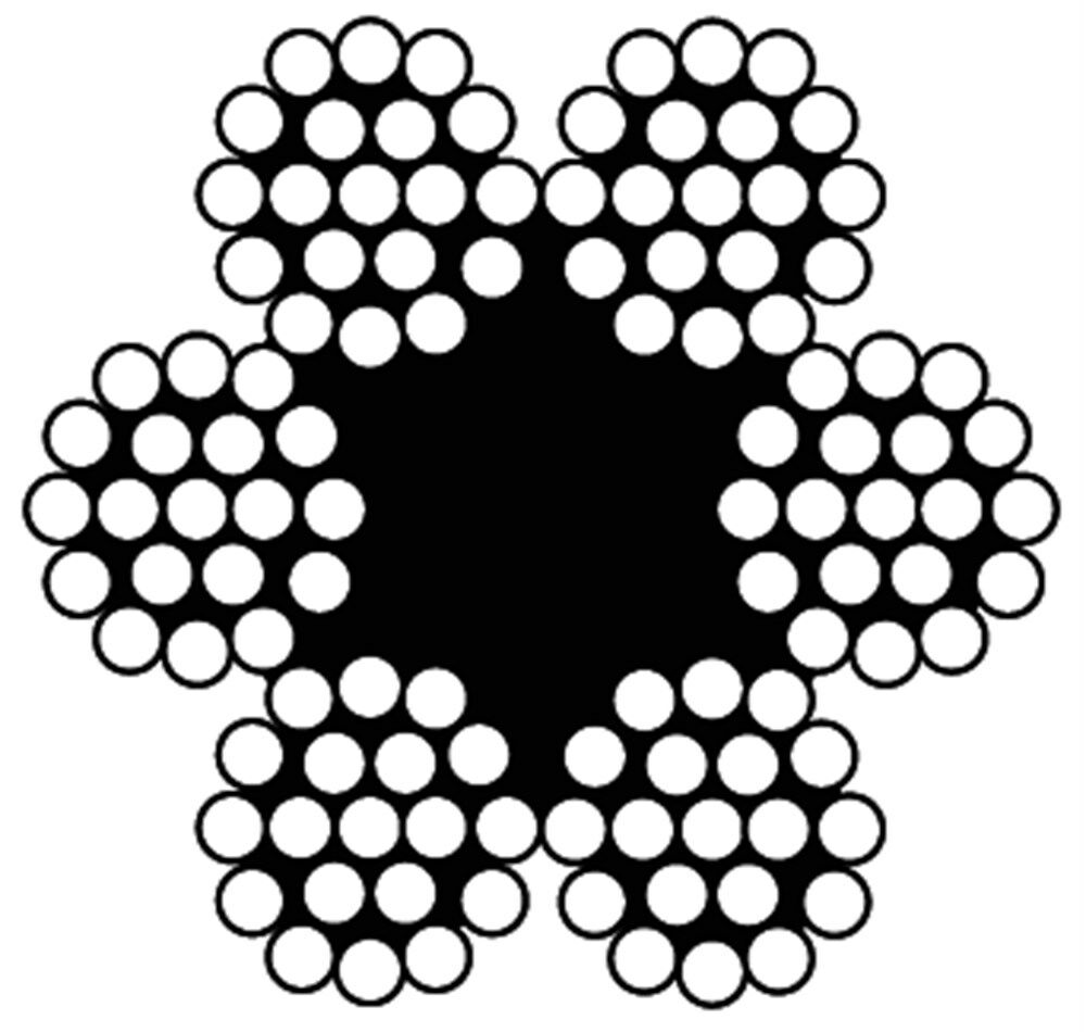 Staalkabel 3mm 6x19+TWK 5 meter zak vz.