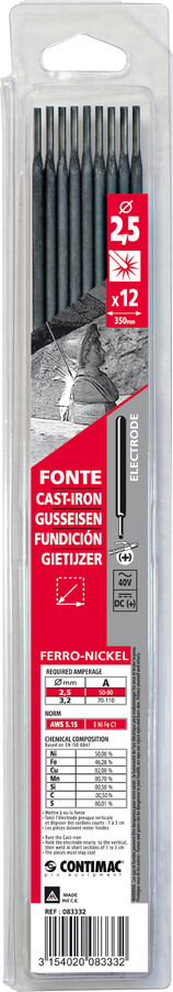 Laselectroden gietijzer 2.5mm (12)