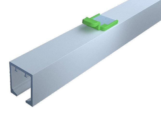Schuifdeurrail voorgemonteerde haken 2050mm