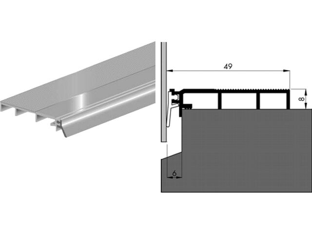 Tochtslijtstrip alu 807n/anb7n 49x8mm