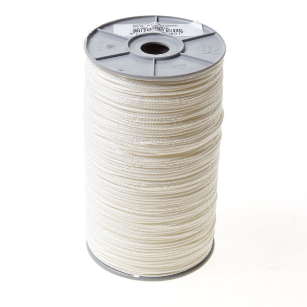 Nylonkoord wit gevlochten 1.5mm