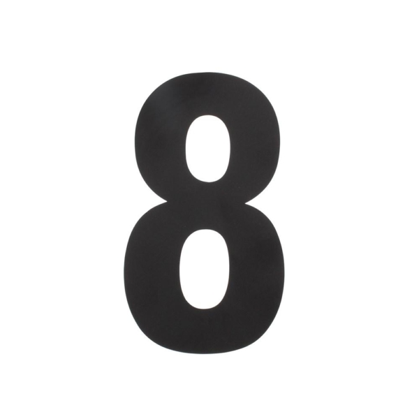 Huisnummer 8 XL hoogte 300mm rvs/mat zwart