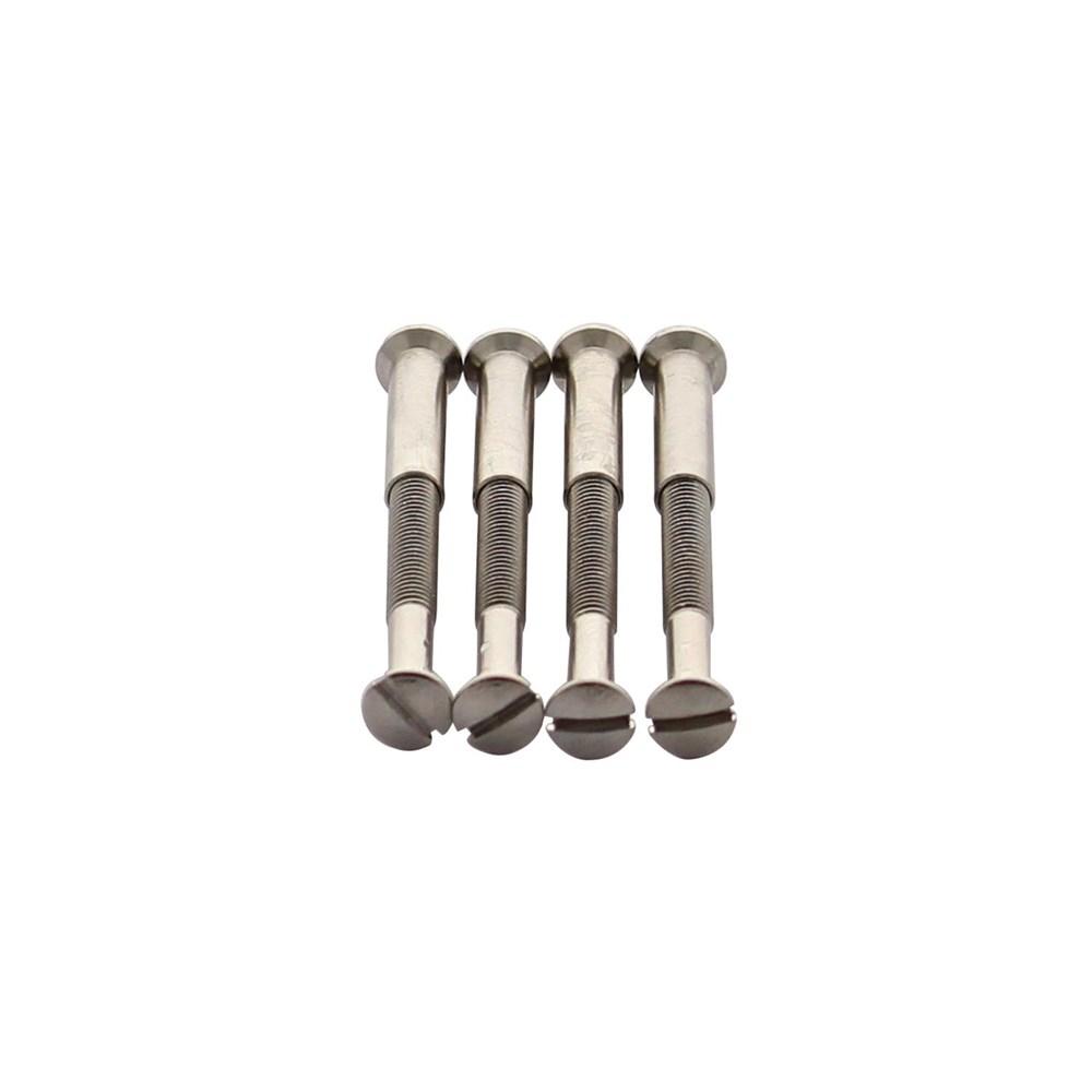 Accessoireset F: 4 patentboutjes M4x38mm met hulsjes M4 staal vernikkeld