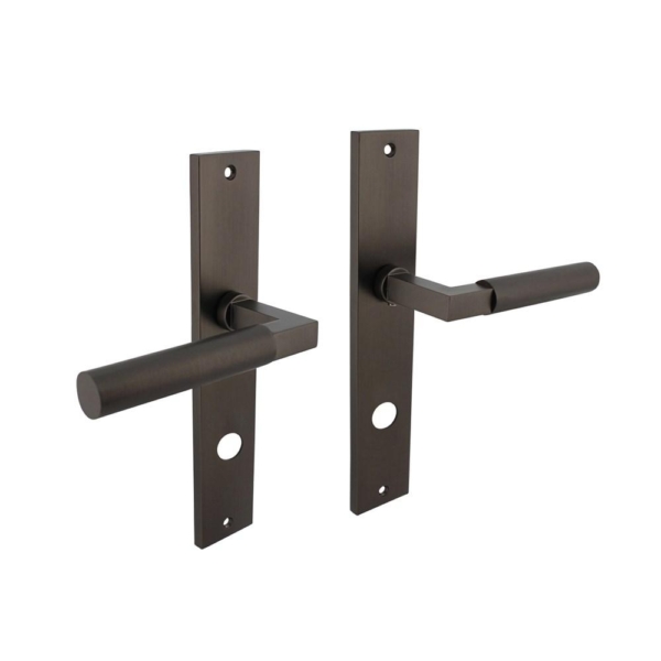 Deurkruk Baustil op langschild 245x45mm rondcilindergat 78mm antraciet-grijs