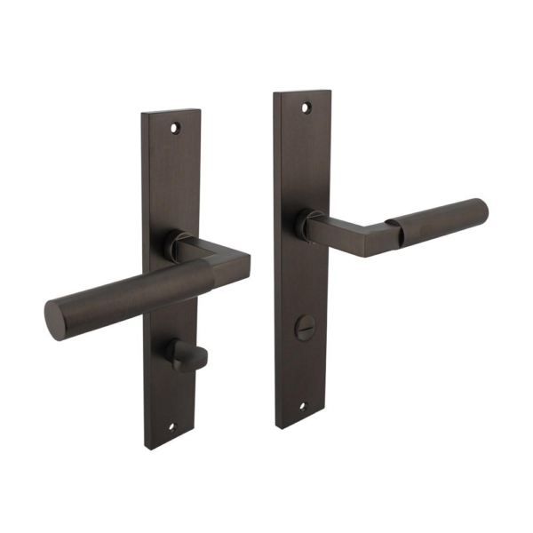 Deurkruk Baustil op langschild 245x45mm WC78/8mm antraciet-grijs