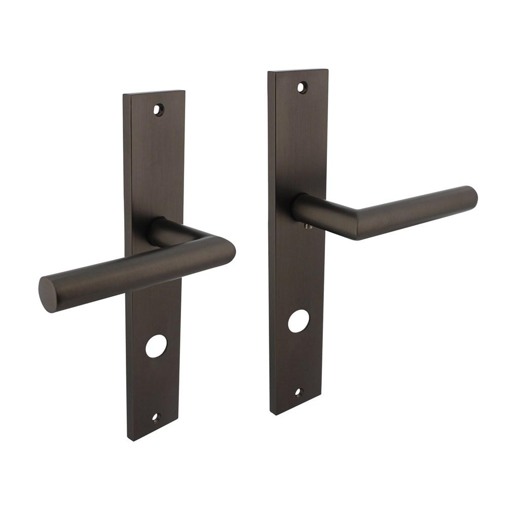 Deurkruk Bastian op langschild 245x45mm rondcilindergat 78mm antraciet-grijs