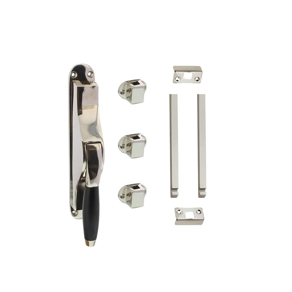 Set pomp-espagnolet Ton basic inclusief stangenset 2x 1250mm nikkel/ebbenhout