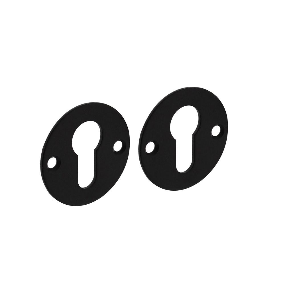 Cilinderrozetten ø50x2mm structuur zwart