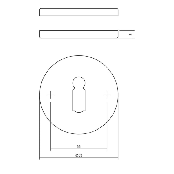 Sleutelrozetten Verdekt !53x5mm Str Sl !53x5 Zwart