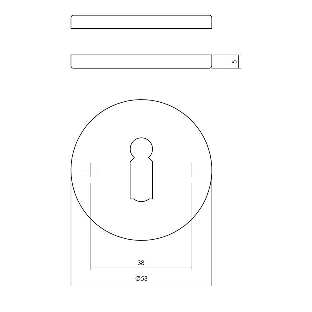 Sleutelrozetten Verdekt !53x5mm Str Sl !53x5 Zwart