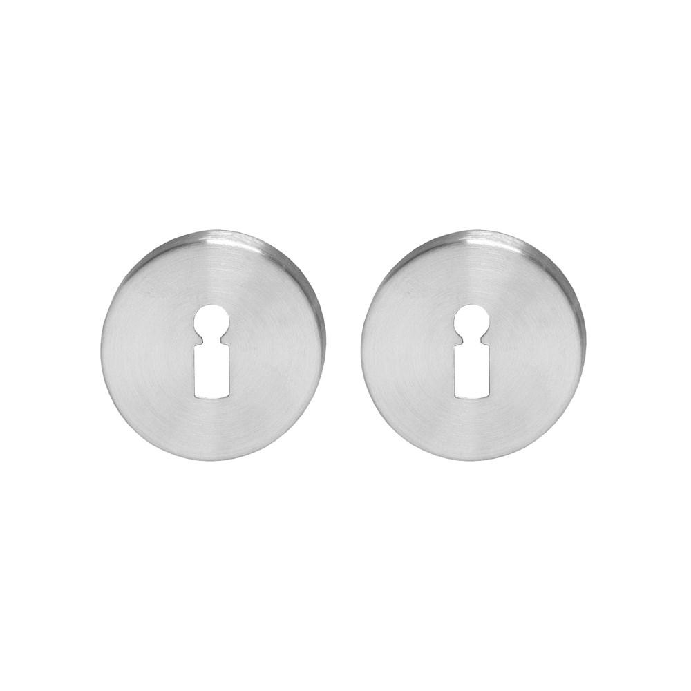 Sleutelrozetten verdekt ø55x8mm met nokken rvs circulair geborsteld