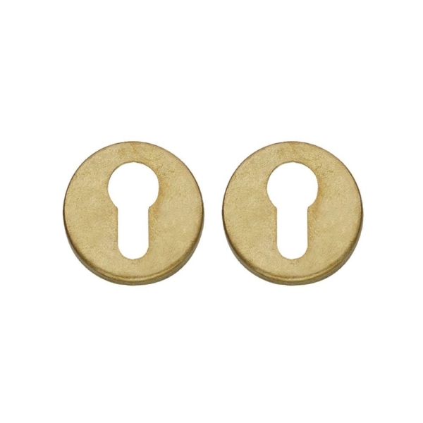 Cilinderrozetten verdekt ø49x7mm messing getrommeld