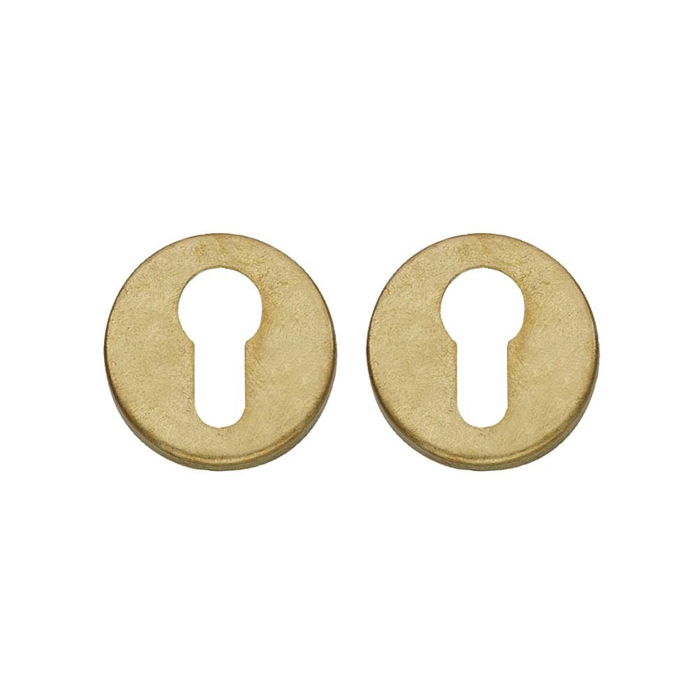 Cilinderrozetten verdekt ø49x7mm messing getrommeld