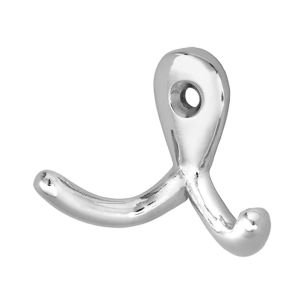 Handdoekhaak dubbel nikkel