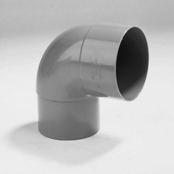 PVC Bocht 80mm Mof/verjongd Spie-eind 87° gri