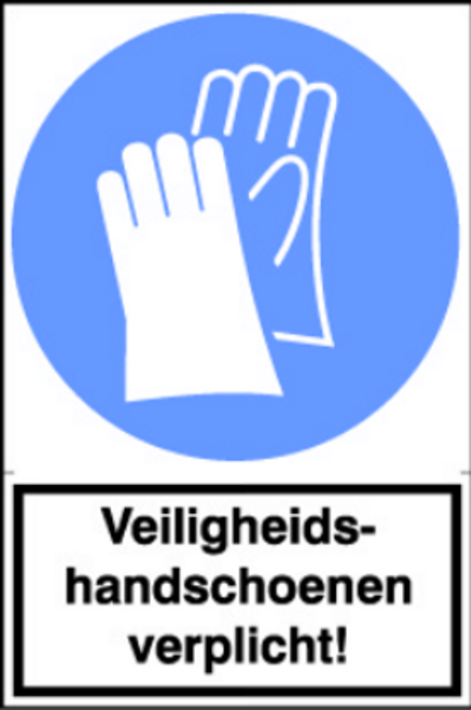 Vh handschoenen verplicht!