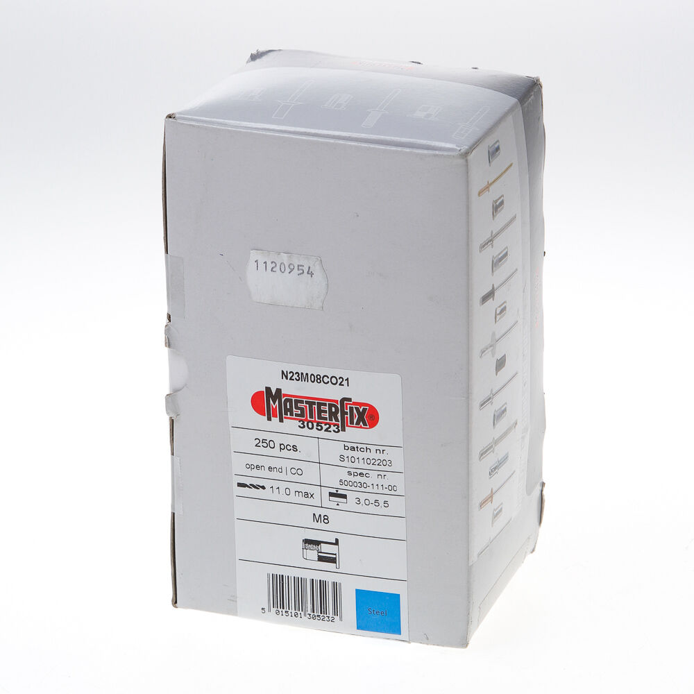 Blindklinkmoer m8 staal