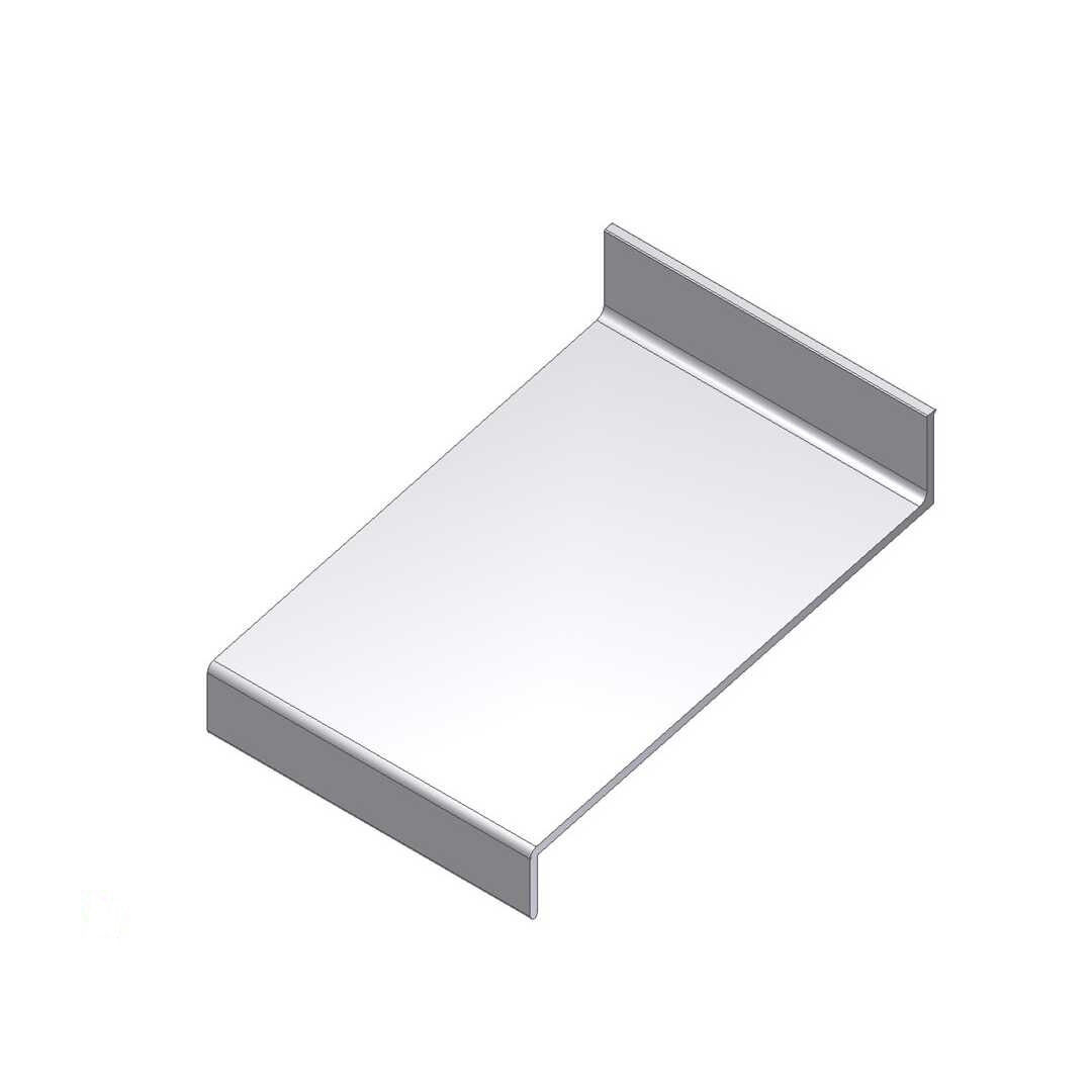 Waterslagprofiel alumunium brute onbehandeld- v.z.v. slobgaten 100mm