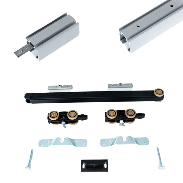 Xperta set 6m rail - alu - Plafond opbouw - Enkele deur - Deurdikte 50-55mm - Dubbele softclose - opbouw