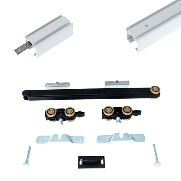 Xperta set 3m rail - Wit - Plafond opbouw - Enkele deur - Deurdikte 50-55mm - Dubbele softclose - opbouw