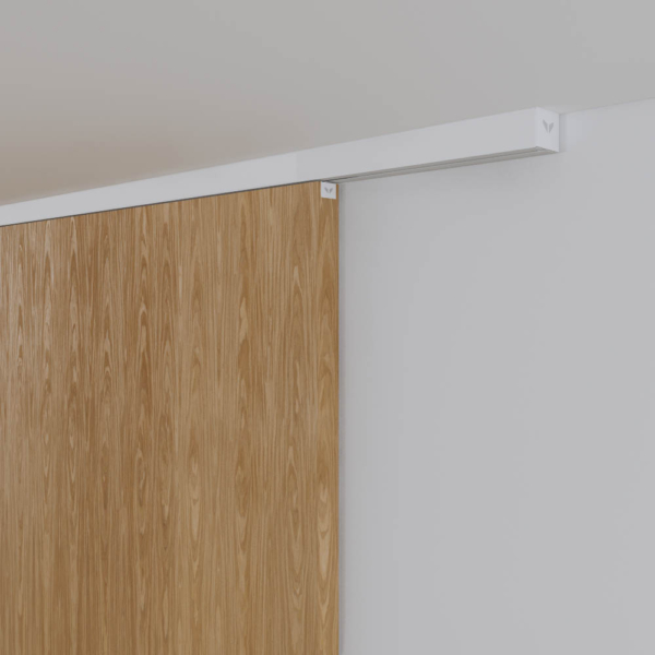 Xperta set 4m rail - Wit - Plafond opbouw - Enkele deur - Deurdikte 50-55mm - Dubbele softclose - inbouw manual fix - Set Eindkappen