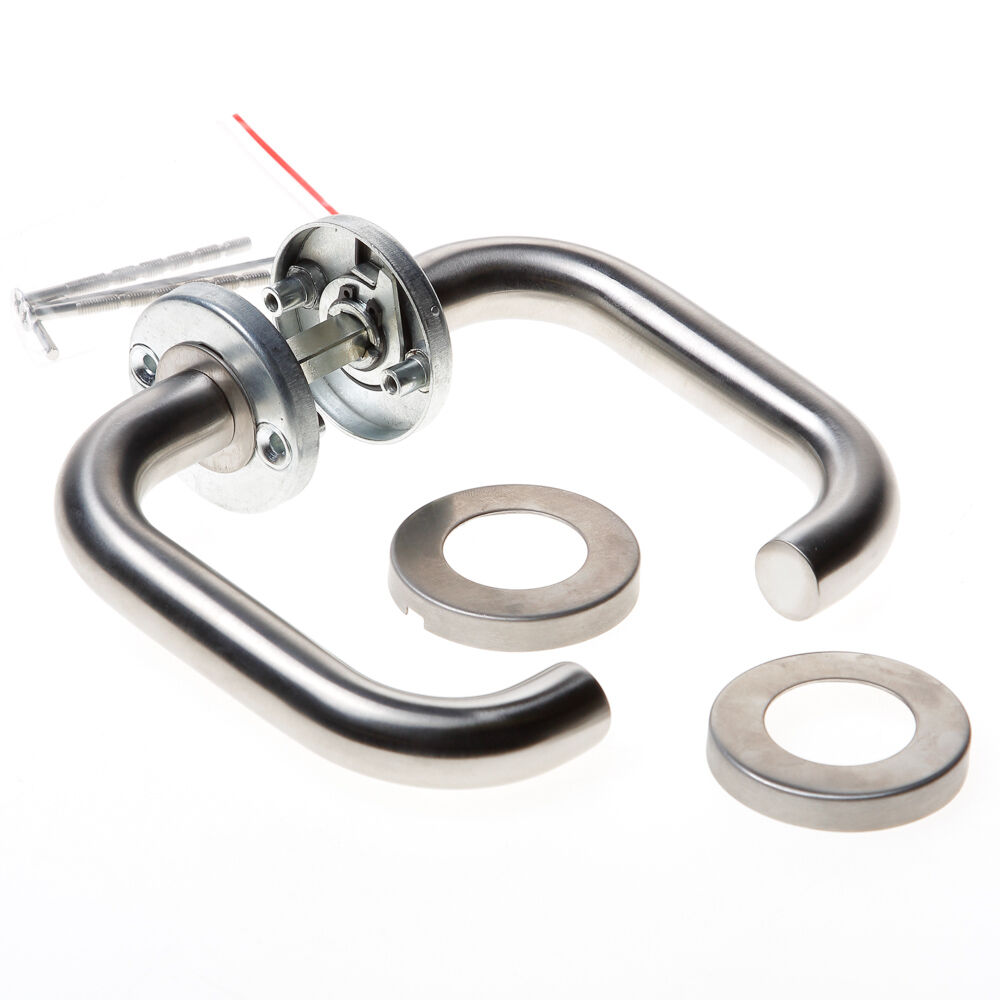 Deurkruk rvs britt U rond m/rozet en1906