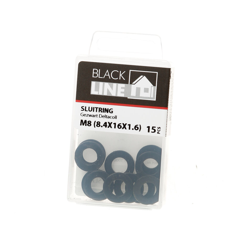 Sluitring zwart din125-A M8 Blister(15)