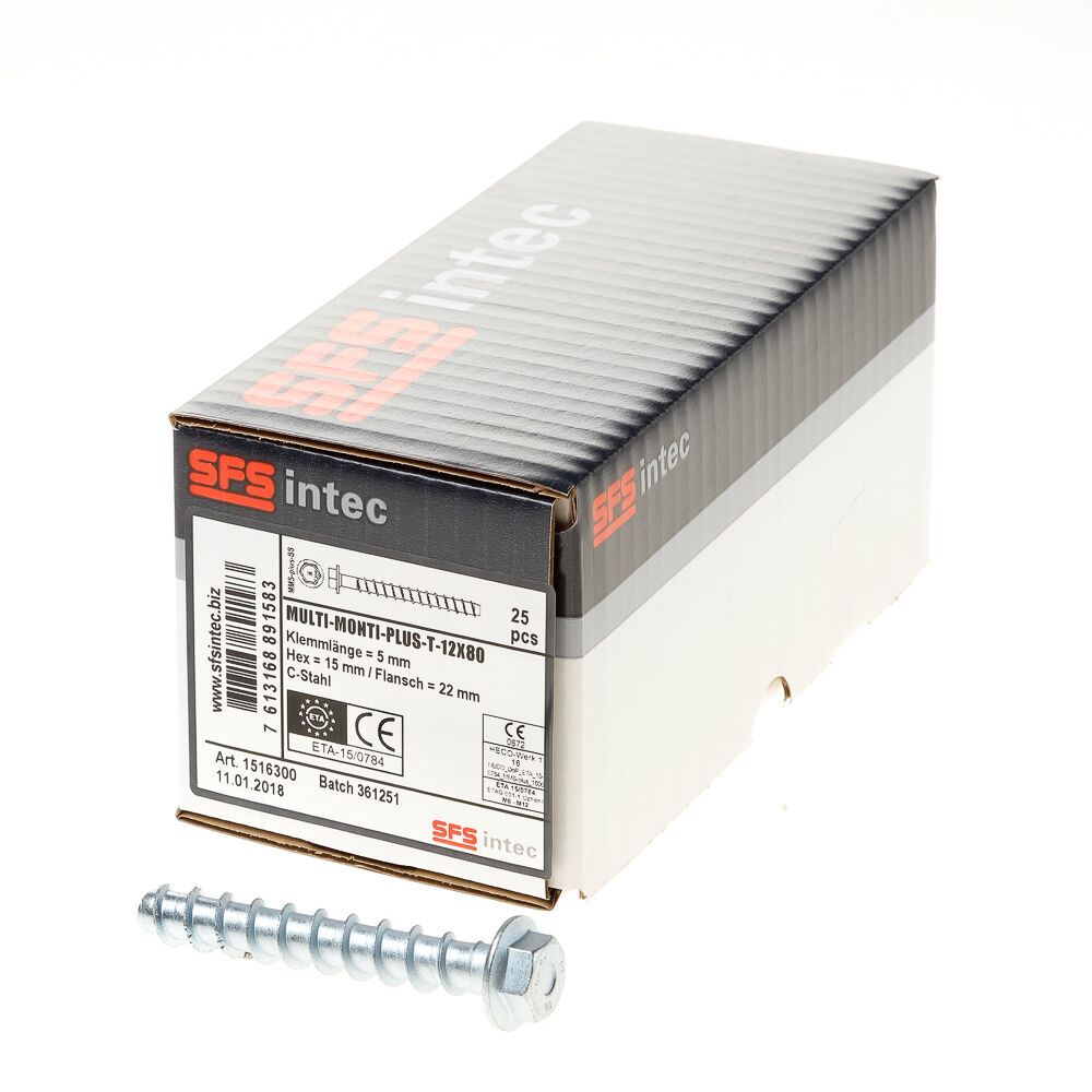 Betonschroef zeskant 12x80 BM=10