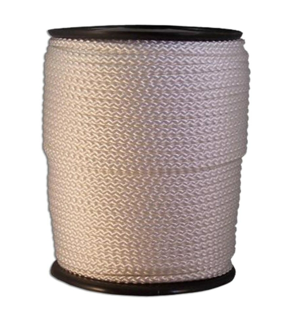 Koord nylon wit gevlochten 4mm (100mtr)