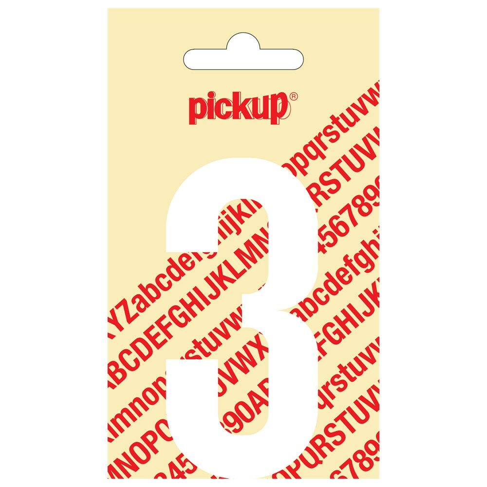 Plakcijfer Nobel 90 mm wit 3