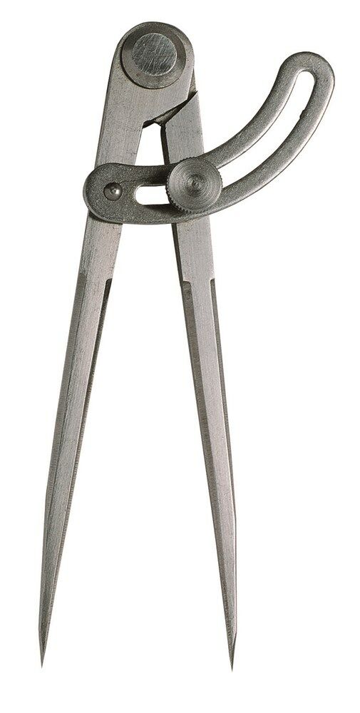 Steekpasser met stelboog staal blank 150mm