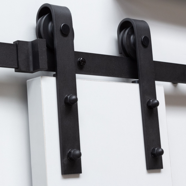 Schuifdeurset'Barndoor'mat zwart 2x1mtr.