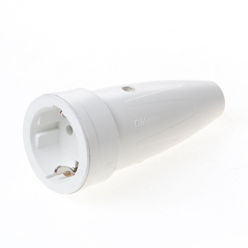 Contrastekker wit rubber 220v