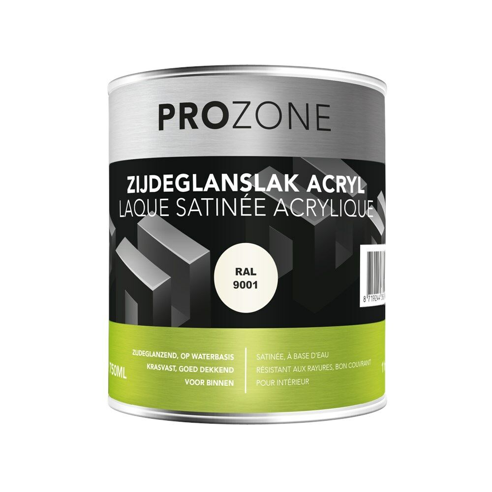 Zijdeglanslak RAL9001 op waterbasis (750ml)