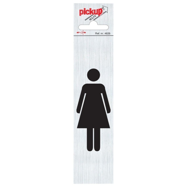 Symboolplaat Vrouw 165x44mm rechthoek alulook,zelfklevend
