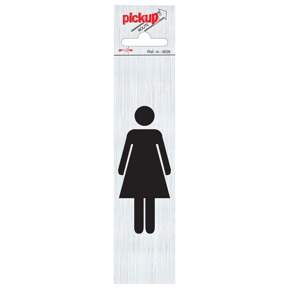 Symboolplaat Vrouw 165x44mm rechthoek alulook,zelfklevend