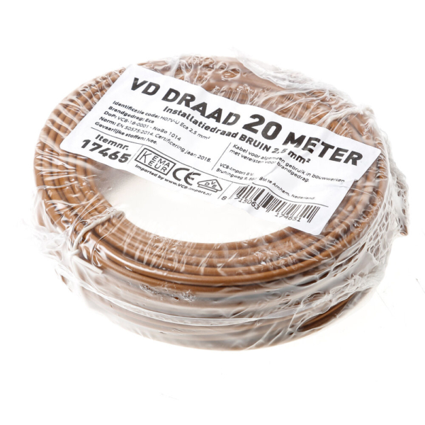 Vd.draadbruin 2.5mm (20mtr)