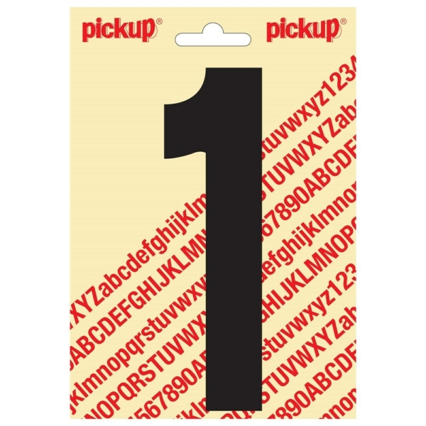 Plakcijfer Nobel 150mm zwart 1