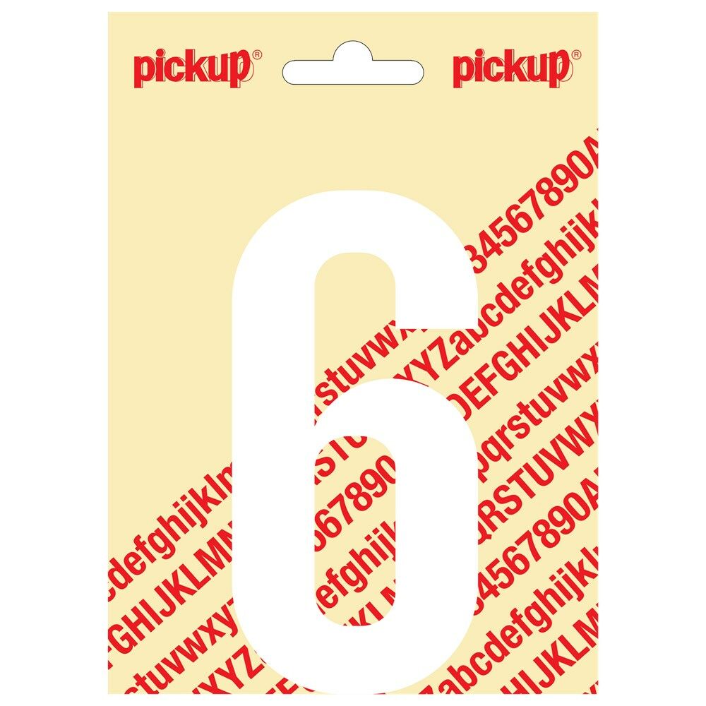 Plakcijfer Nobel 120mm wit 6